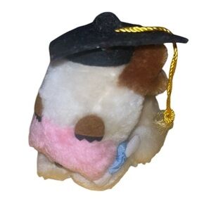 1980 Wallace Berrie & CO. 4" Puppy Dog Graduation Stuffed Animal Cream Puff
